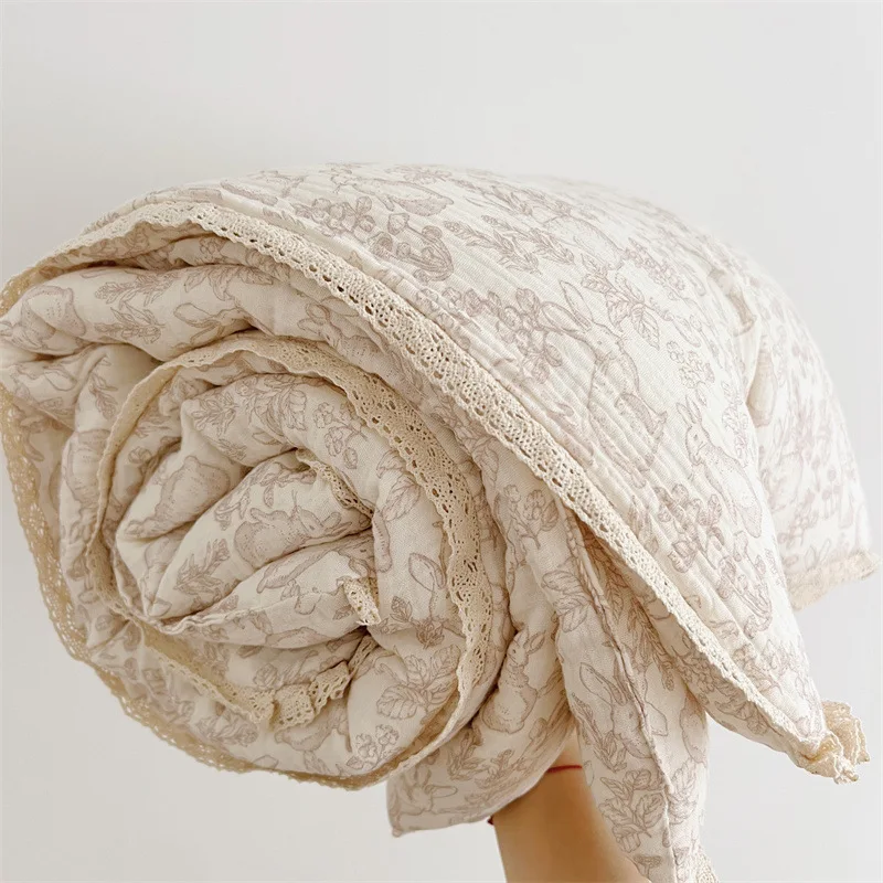 Edredón de muselina Floral Vintage para bebé