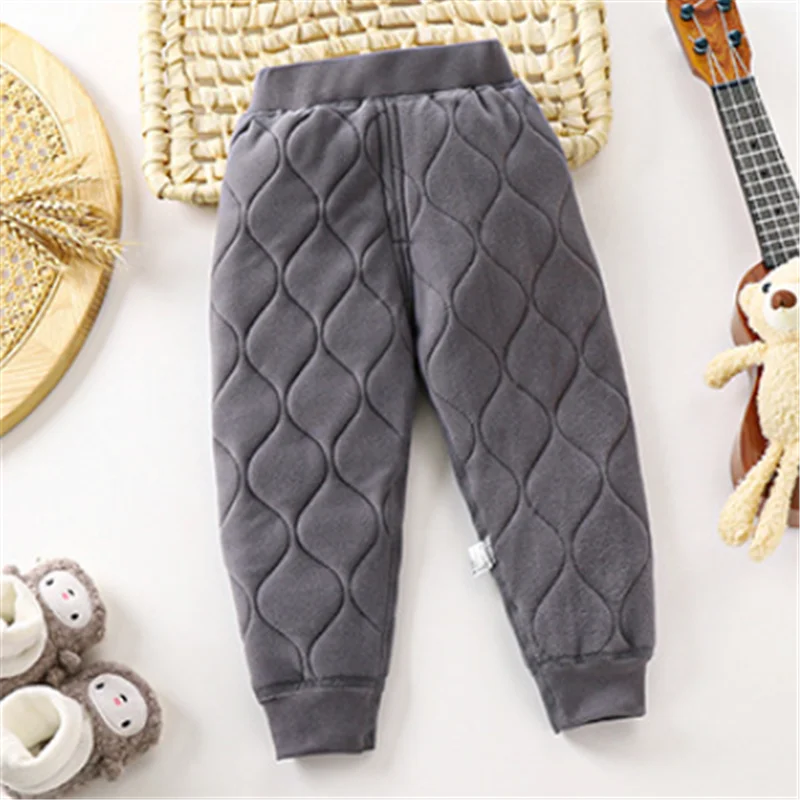 Leggings cálidos de color liso para niños y niñas, otoño/invierno