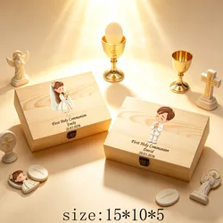 Caja de recuerdos personalizada de madera para Primera Comunión
