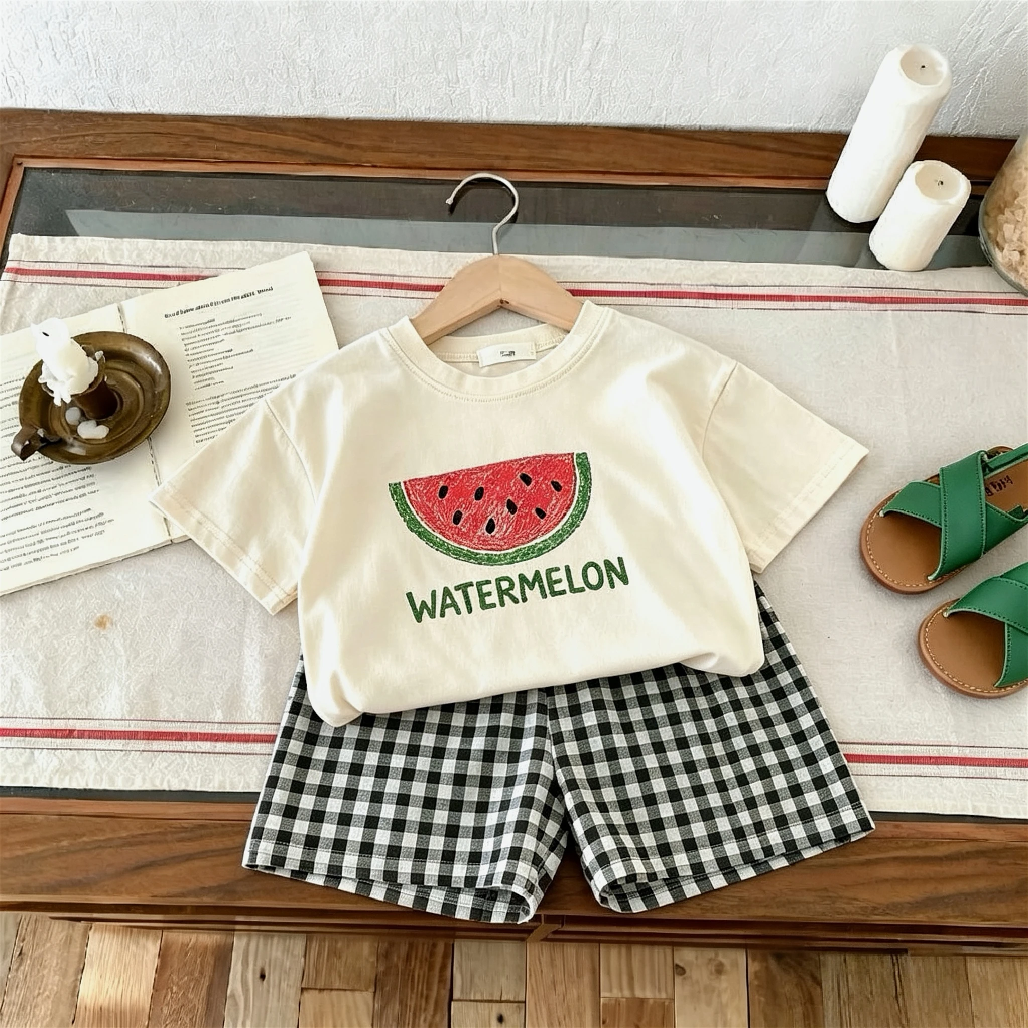 Conjunto de verano camiseta estampado de frutas para niños - imagen 4