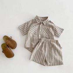 Milangel – Conjunto de verano para niño: camisa y pantalón corto