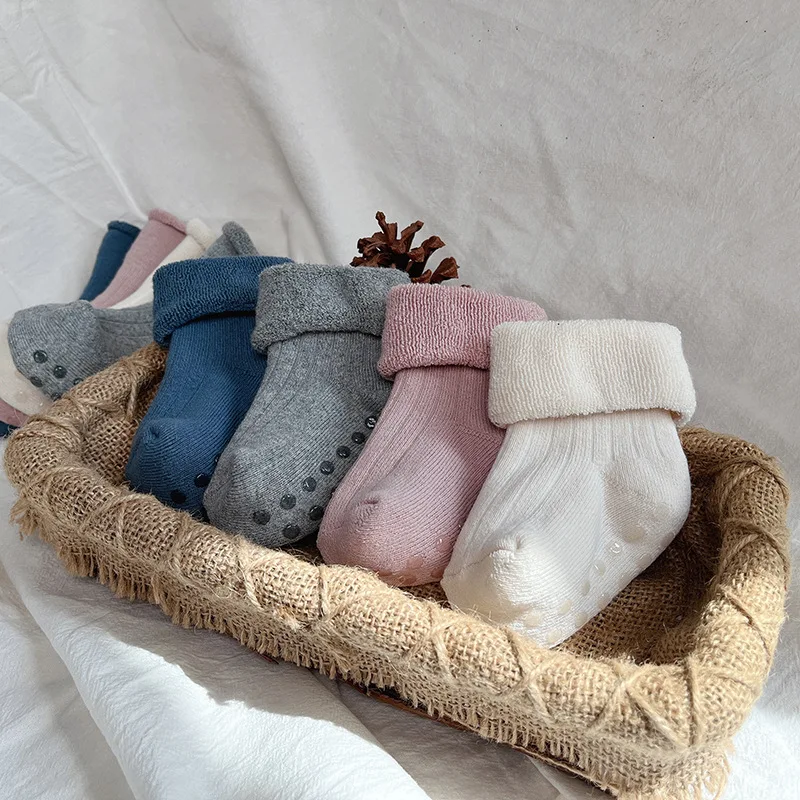Calcetines antideslizantes térmicos de algodón con pelo para casa - imagen 2