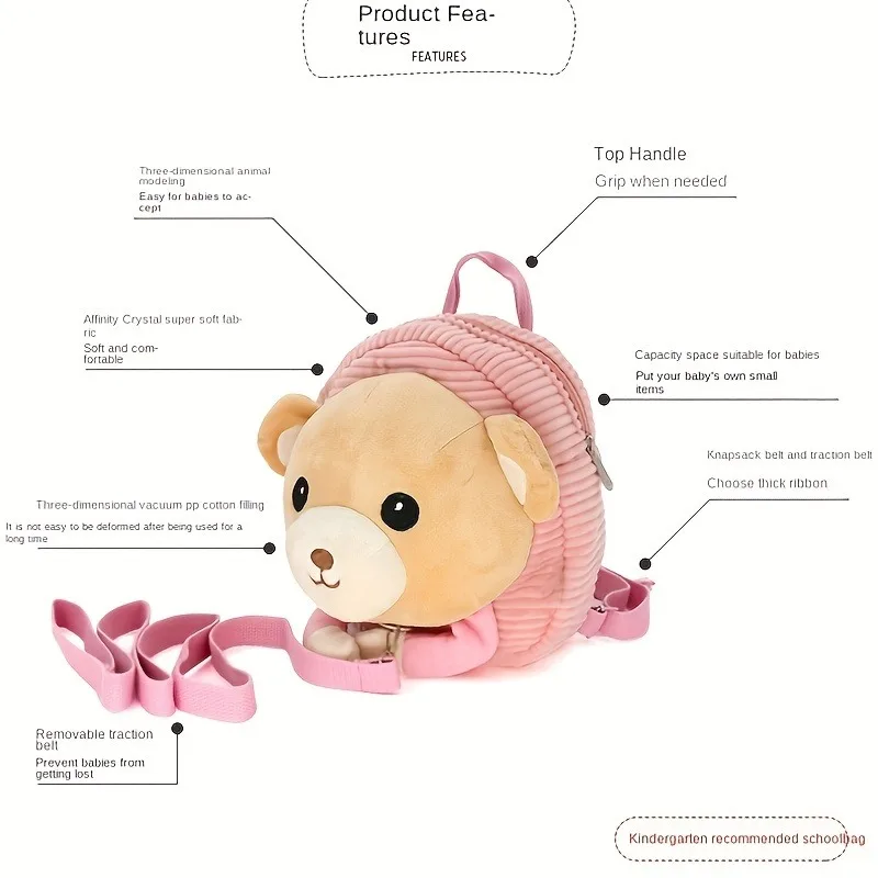 Mochila antipérdida infantil con arnés – Diseño animal - imagen 3