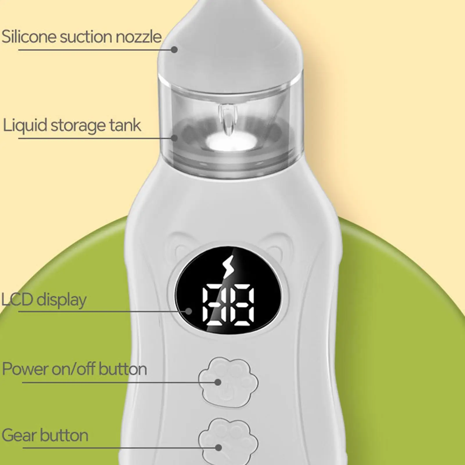 Aspirador nasal eléctrico recargable succión ajustable para bebé - imagen 2