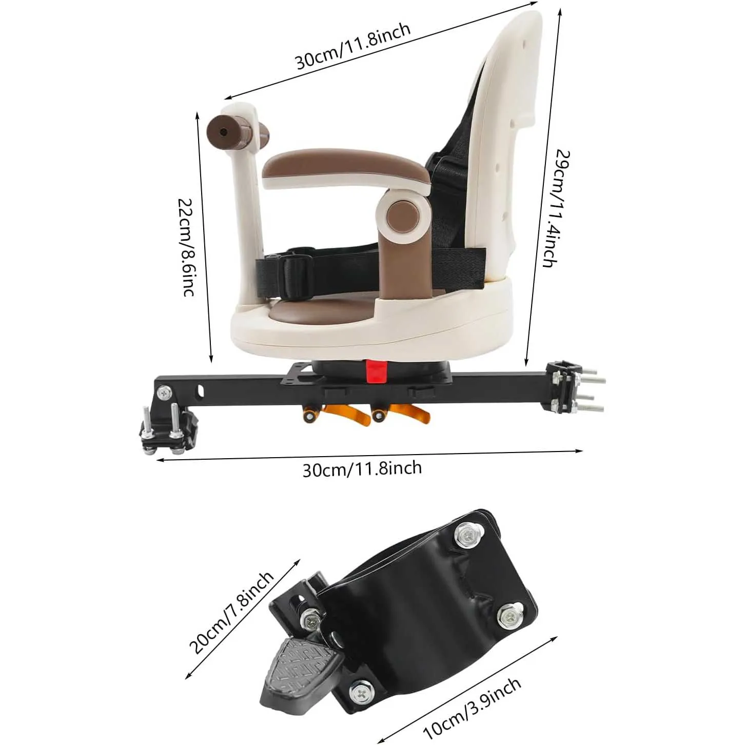 Asiento infantil para bicicleta con giro completo y soporte manillar - imagen 3