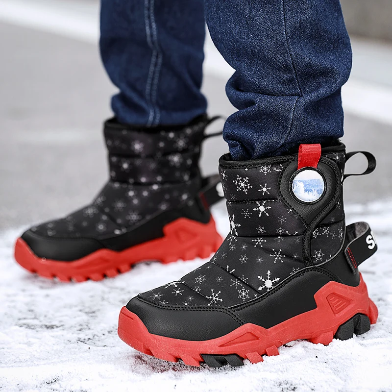 Botas de nieve impermeables niños – Cuero PU cálido invierno - imagen 3