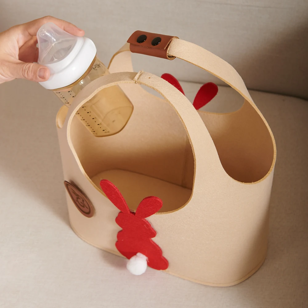 Bolsa de pañales Sunveno en fieltro conejito navideño rojo - imagen 2