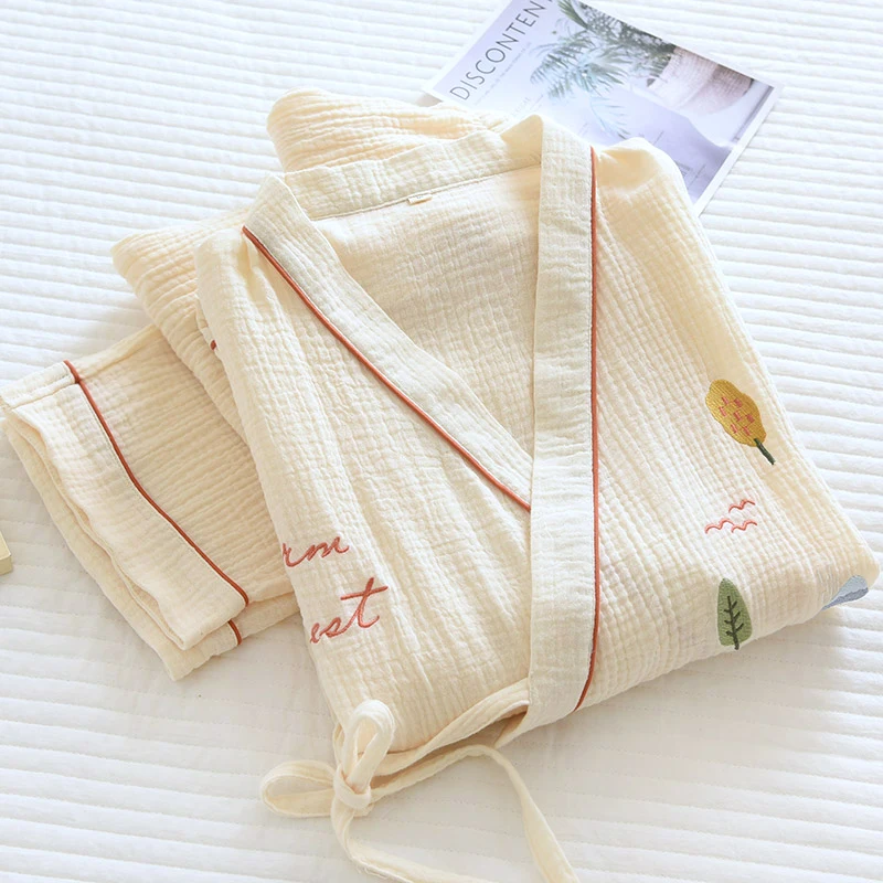 Camisón kimono de algodón crepé para mujer - pijama cómodo - imagen 5