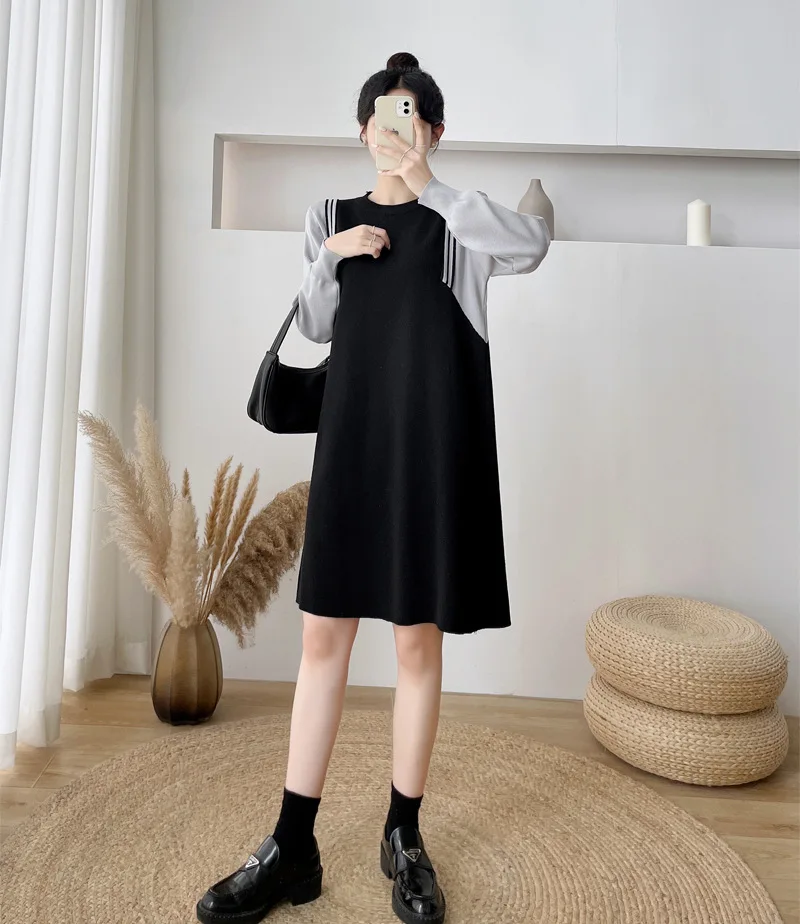 Suéter de maternidad grueso y cálido para Otoño-Invierno con capucha - imagen 5