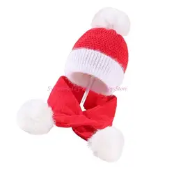 85AE conjunto gorro de invierno y bufanda cuello bebé