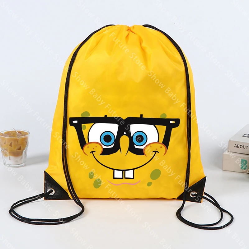 Bob Esponja mochila saco impermeable con cordón para niños - imagen 2