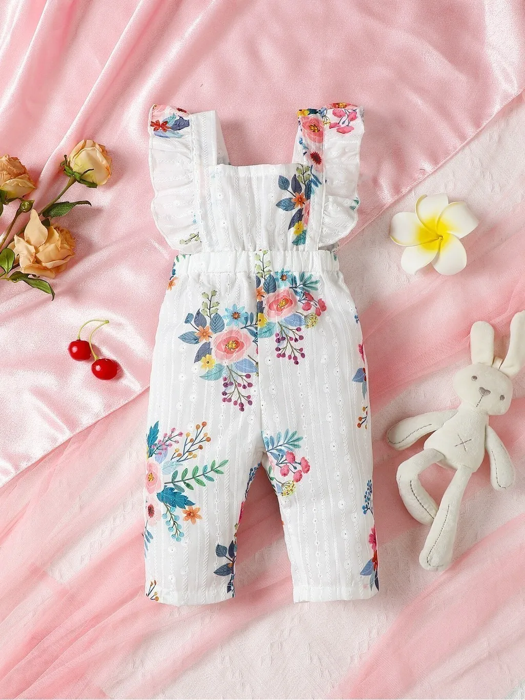 Pelele floral sin mangas para bebé