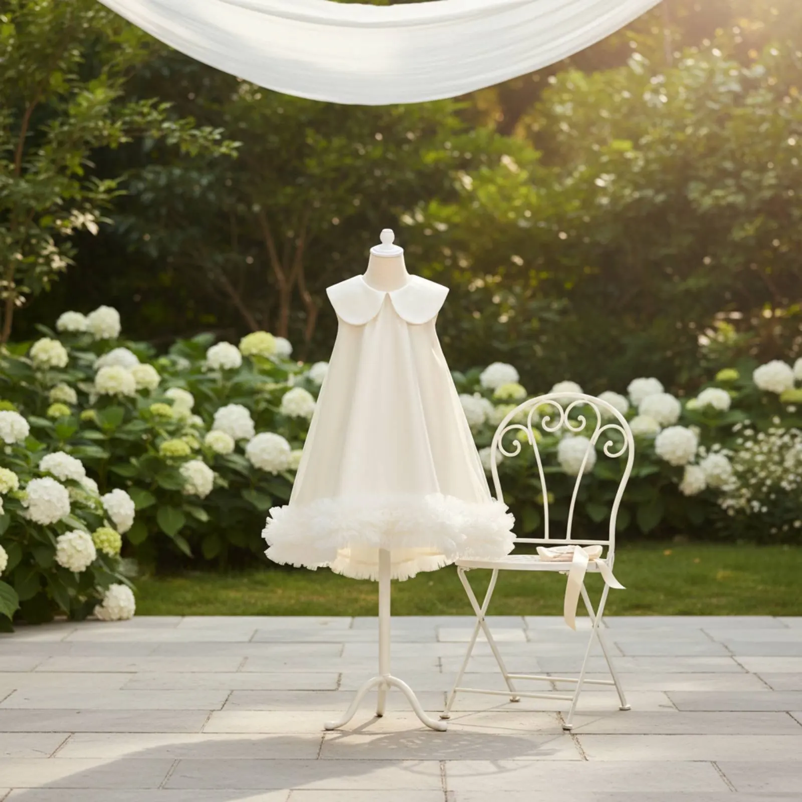 Vestido ligero sin mangas con cuello Peter Pan para fiestas y bodas - imagen 2