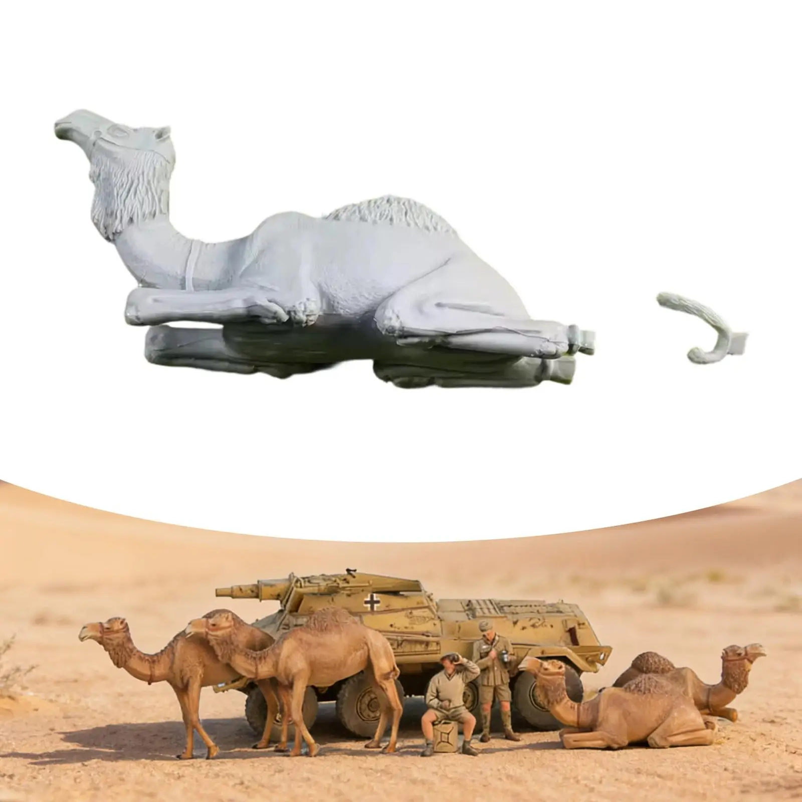 Miniatura de camello del desierto en resina para diorama - imagen 2