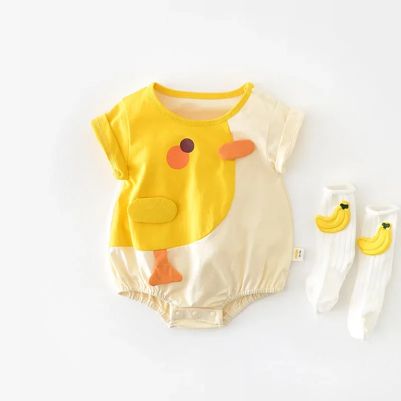Body verano Milancel para bebé niña – Print pollo pequeño – Tela suave - imagen 3