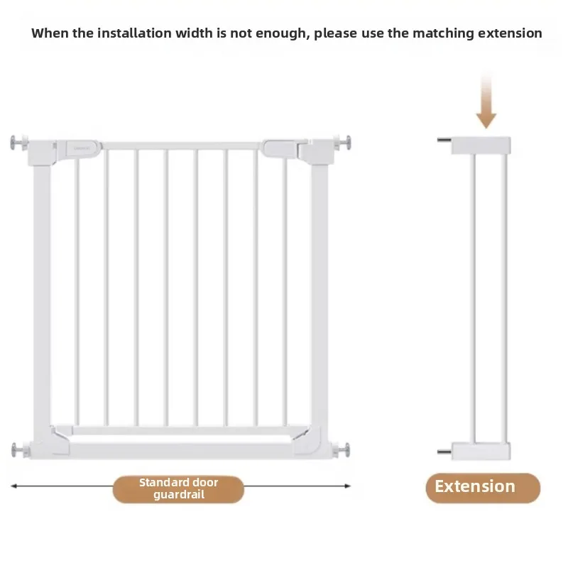 Puerta de seguridad para bebés sin taladro extensible con bloqueo dual