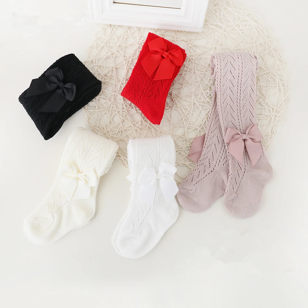 Pantimedias transpirables de algodón suave para niña con lazo – Verano - imagen 3