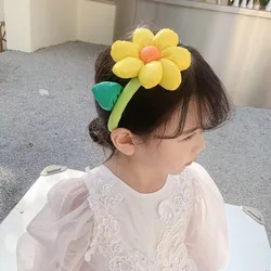 Diadema antideslizante de girasol para niña, accesorio dulce