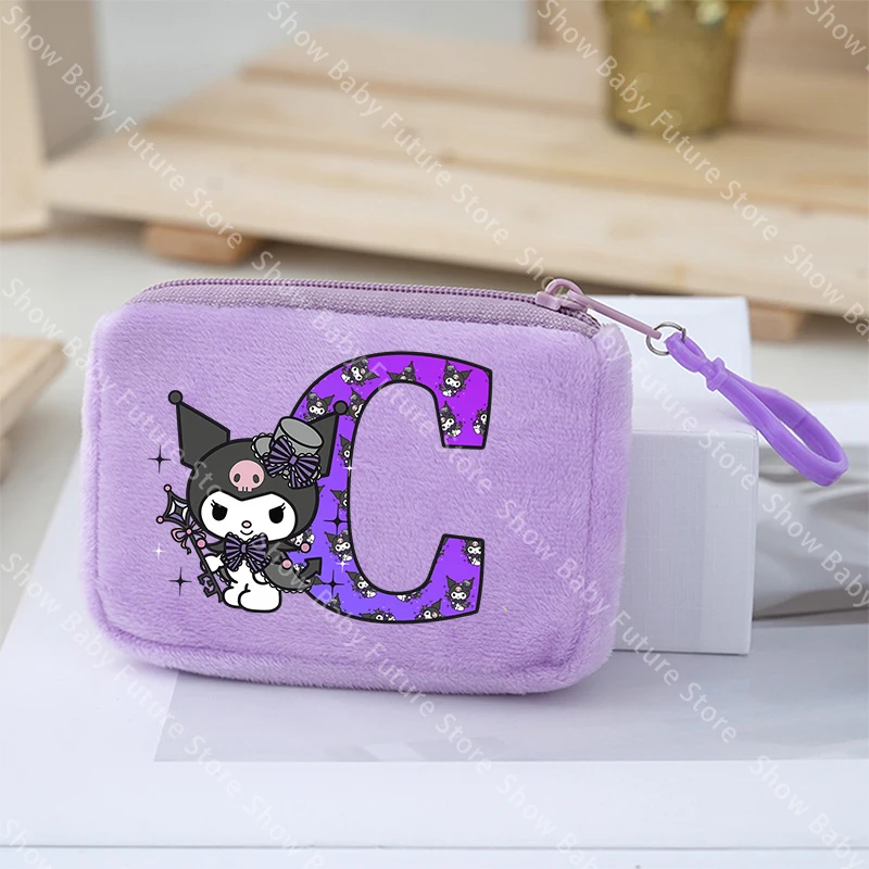 Monedero mini Kuromi para niñas en lona, con letras estilo anime - imagen 5