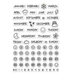 Sello infantil transparente para fecha, mes y meteorología creativa