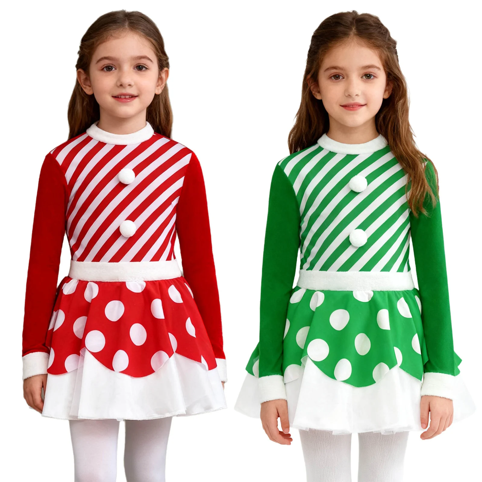 Disfraz de tutú navideño para niña – Bailarina de bastón caramelo - imagen 3