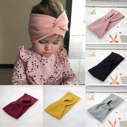Diadema para bebé trenzada tipo turbante con nudo suave infantil