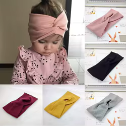 Diadema para bebé trenzada tipo turbante con nudo suave infantil