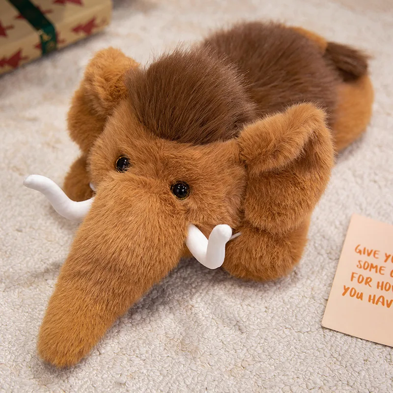 Peluche de mamut grande animal tierno suave marrón para niños - imagen 3