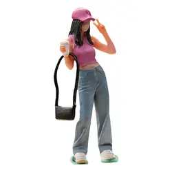 Figura diorama para maquetas de ferrocarril personaje femenino