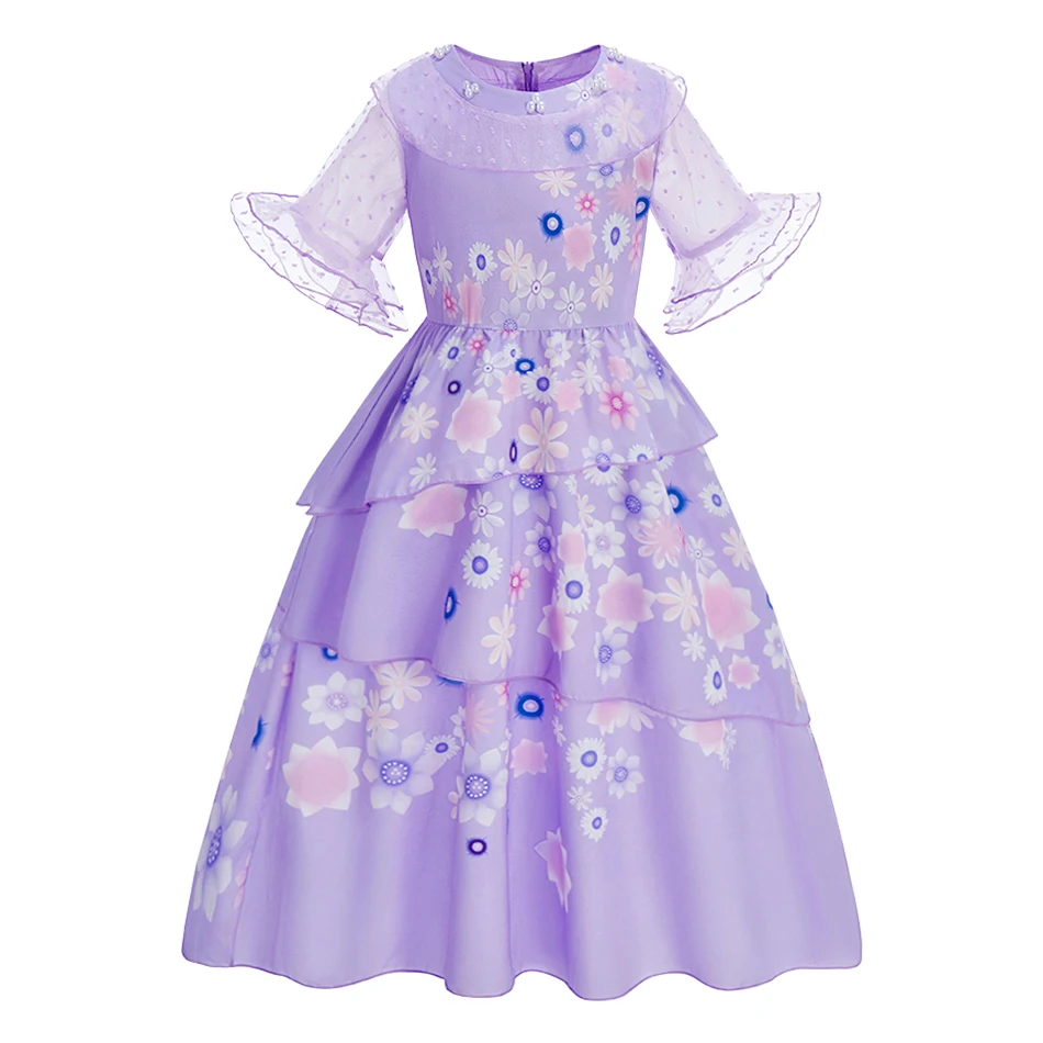 Vestido de princesa con encaje para niñas, disfraz de fiesta - imagen 2