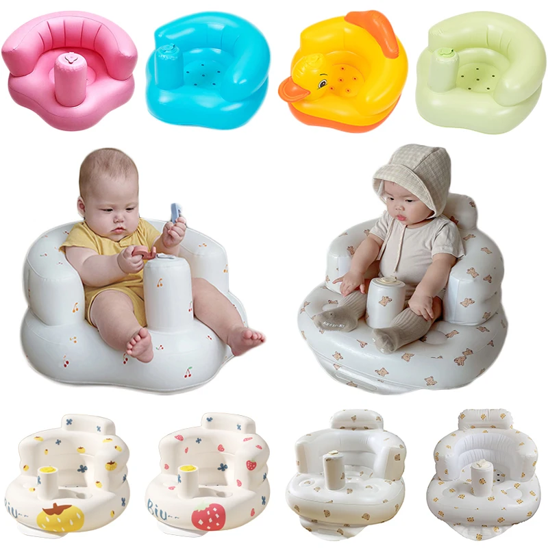 Asiento hinchable para bebé 0-3 años con bomba integrada - imagen 2
