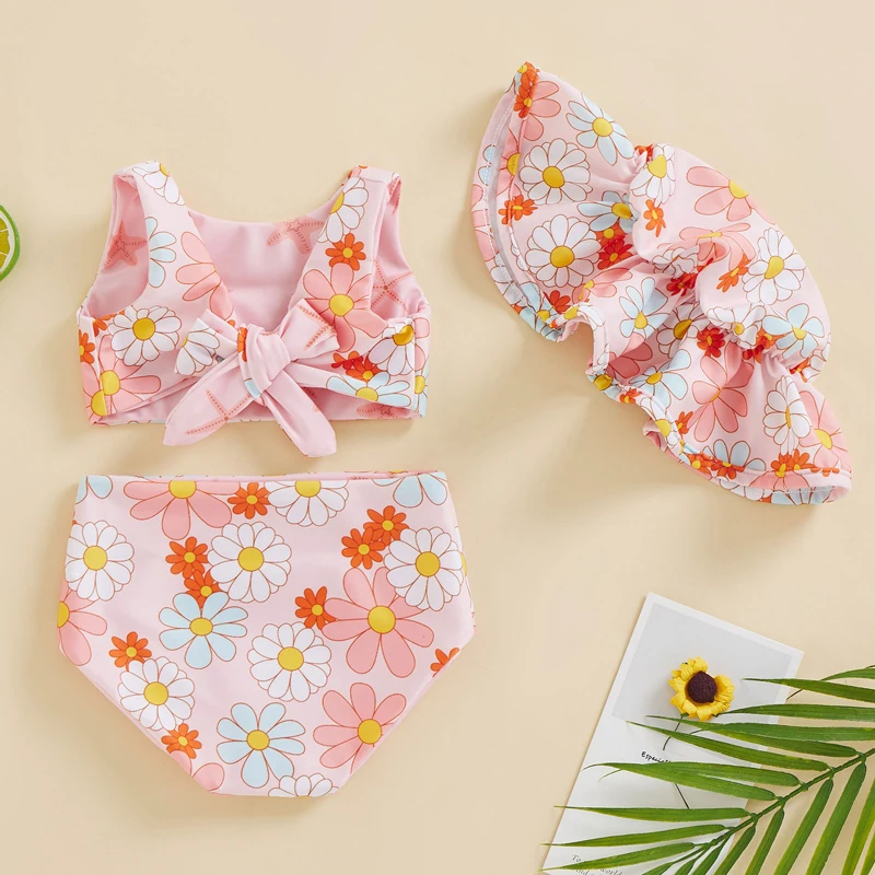 Conjunto de baño niña con sombrero y lazo - imagen 3