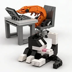 Bloques de construcción MOC de animales: camarones y gatos DIY