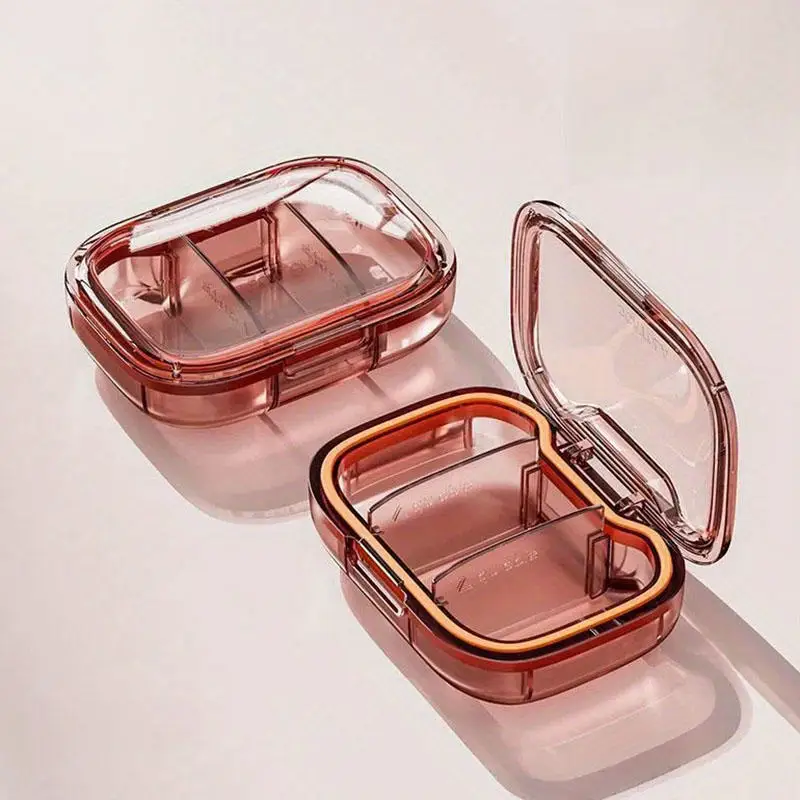 Pastillero portátil transparente con compartimentos para pastillas - imagen 2