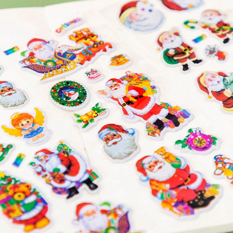 Pegatinas navideñas 3D hinchadas – Papá Noel para niños - imagen 3