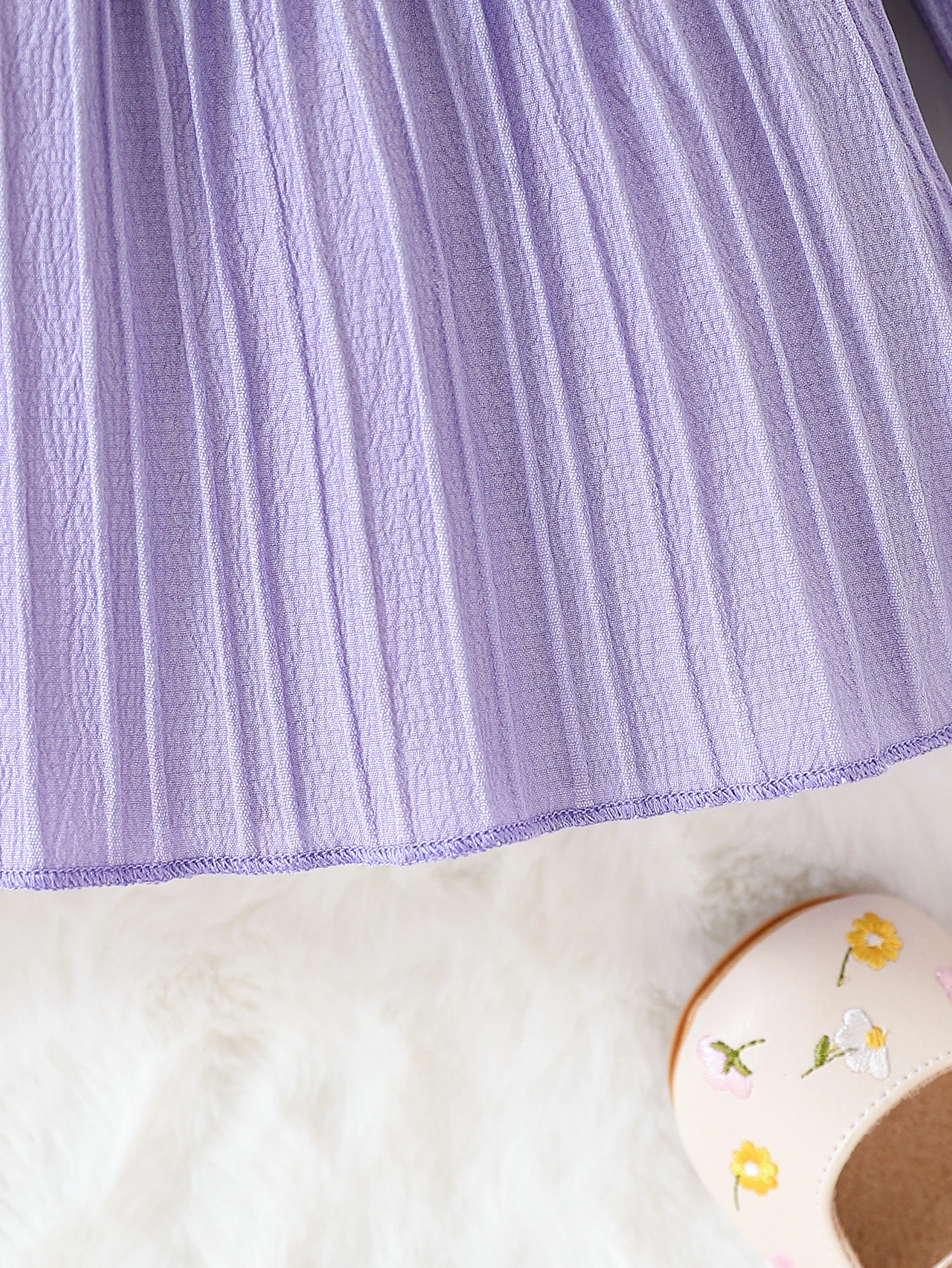 Vestido princesa con lazo para niña – Manga larga púrpura para bebé - imagen 4