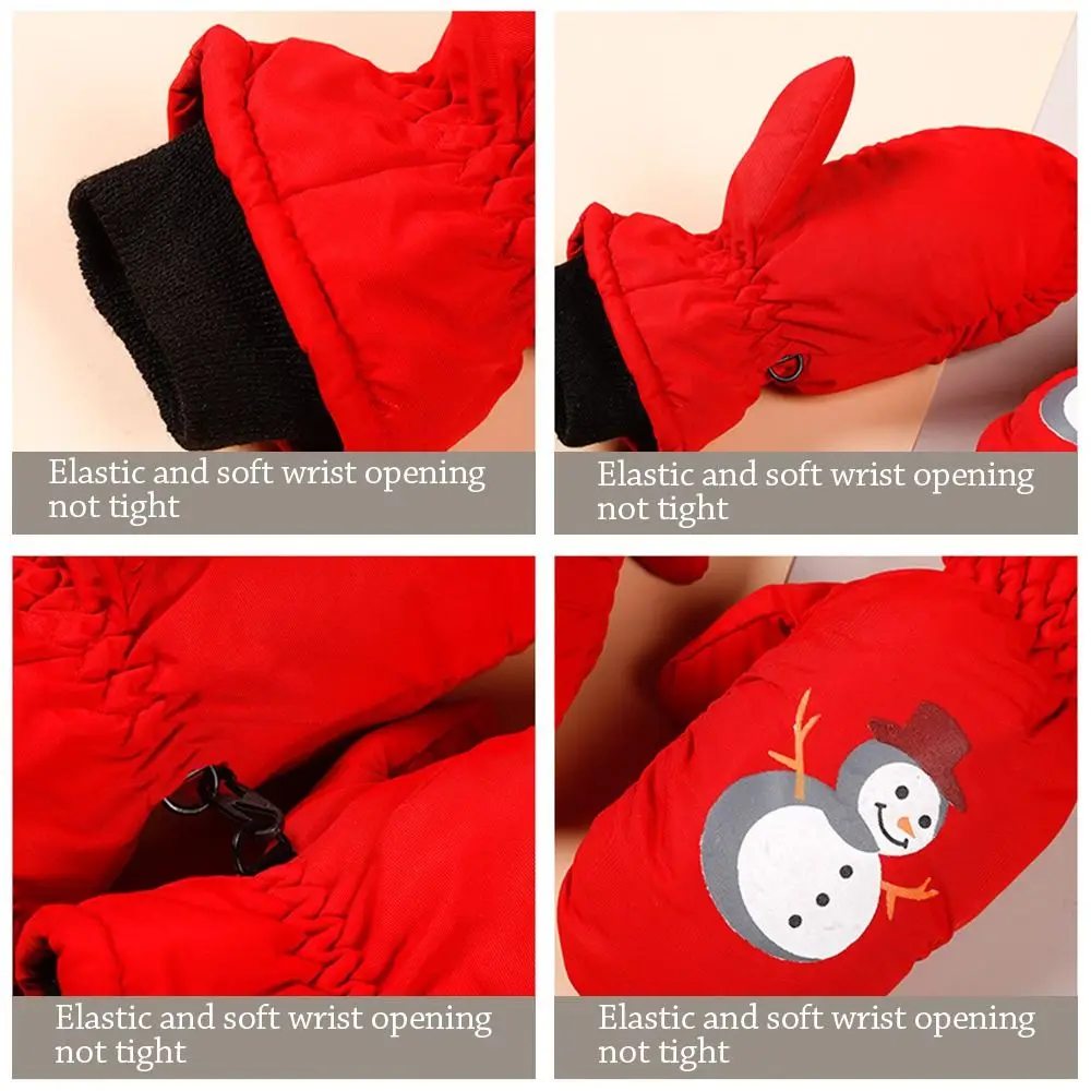 Guantes infantiles de esquí con diseño de dibujos animados