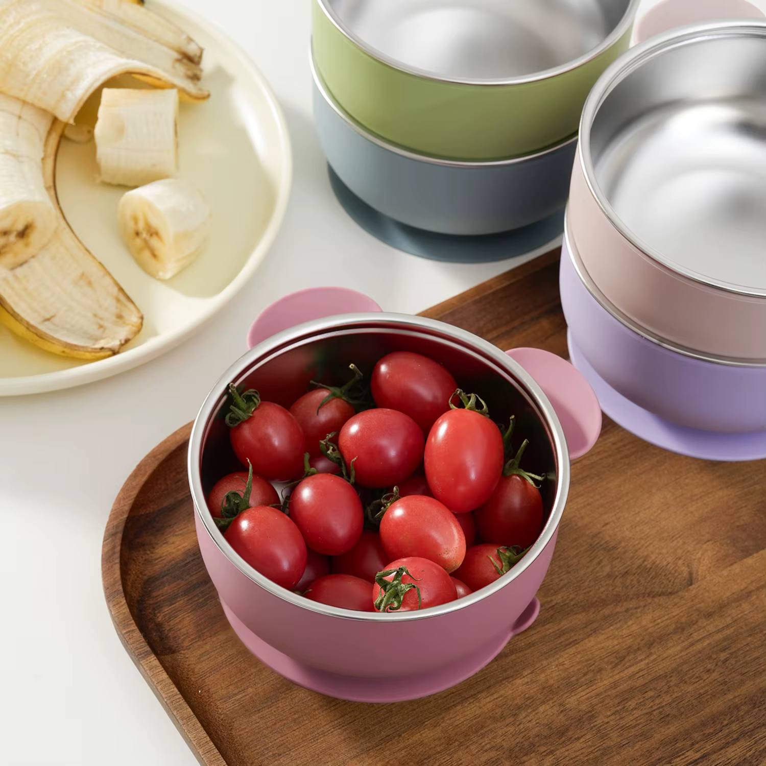 Plato de silicona y acero inoxidable para bebé – Autoalimentación - imagen 5