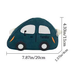 Bolso cruzado infantil con diseño de coche dibujos animados