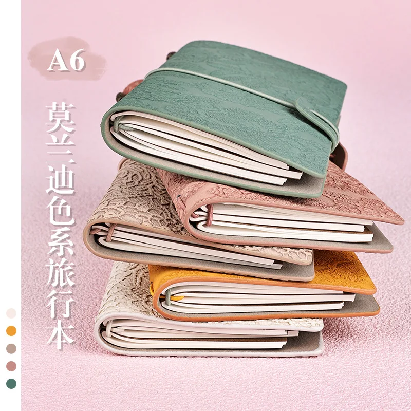 Cuaderno de viaje Vintage A6 con relieve de encaje – Verde Morandi