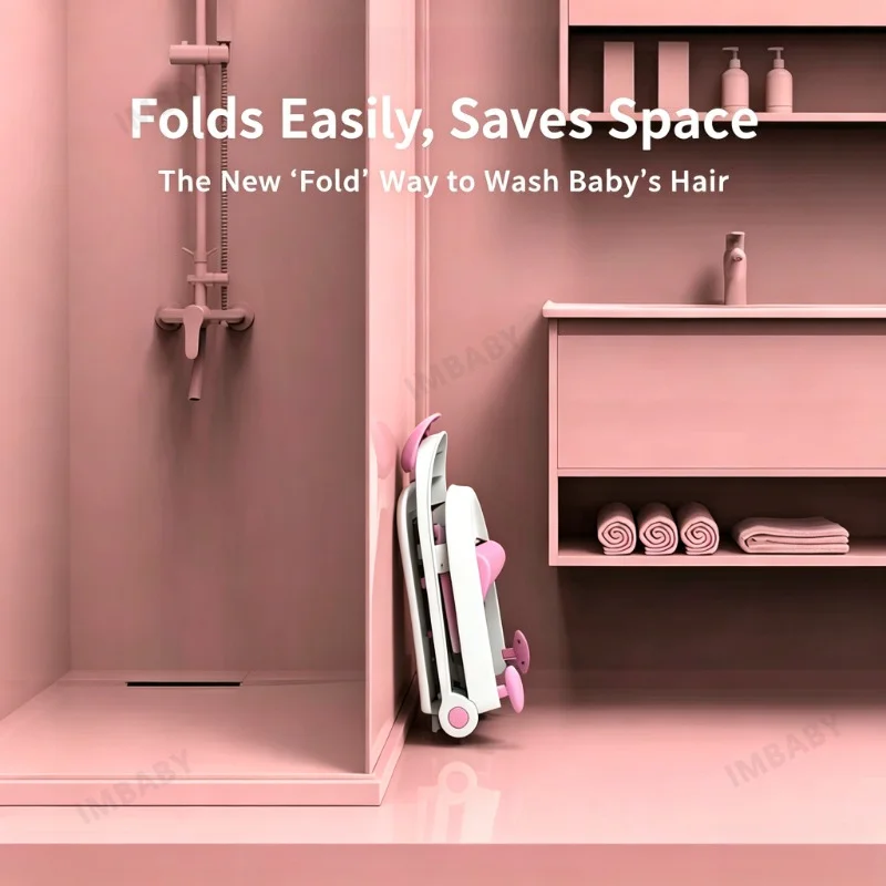 IMBABY Silla de champú para bebé plegable - Asiento antideslizante - imagen 3