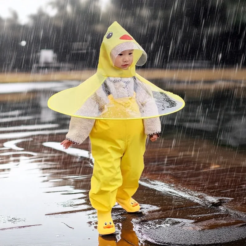 Paraguas de lluvia para niños plegable impermeable con sombrero - imagen 4