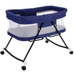 IMBABY Cuna portátil bebé con mosquitera y ruedas plegable