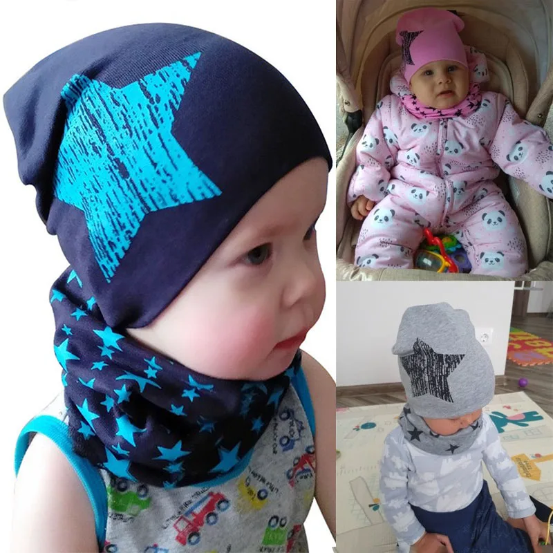 Gorro bebé cálido con bufanda de estrellas – Conjunto infantil - imagen 5