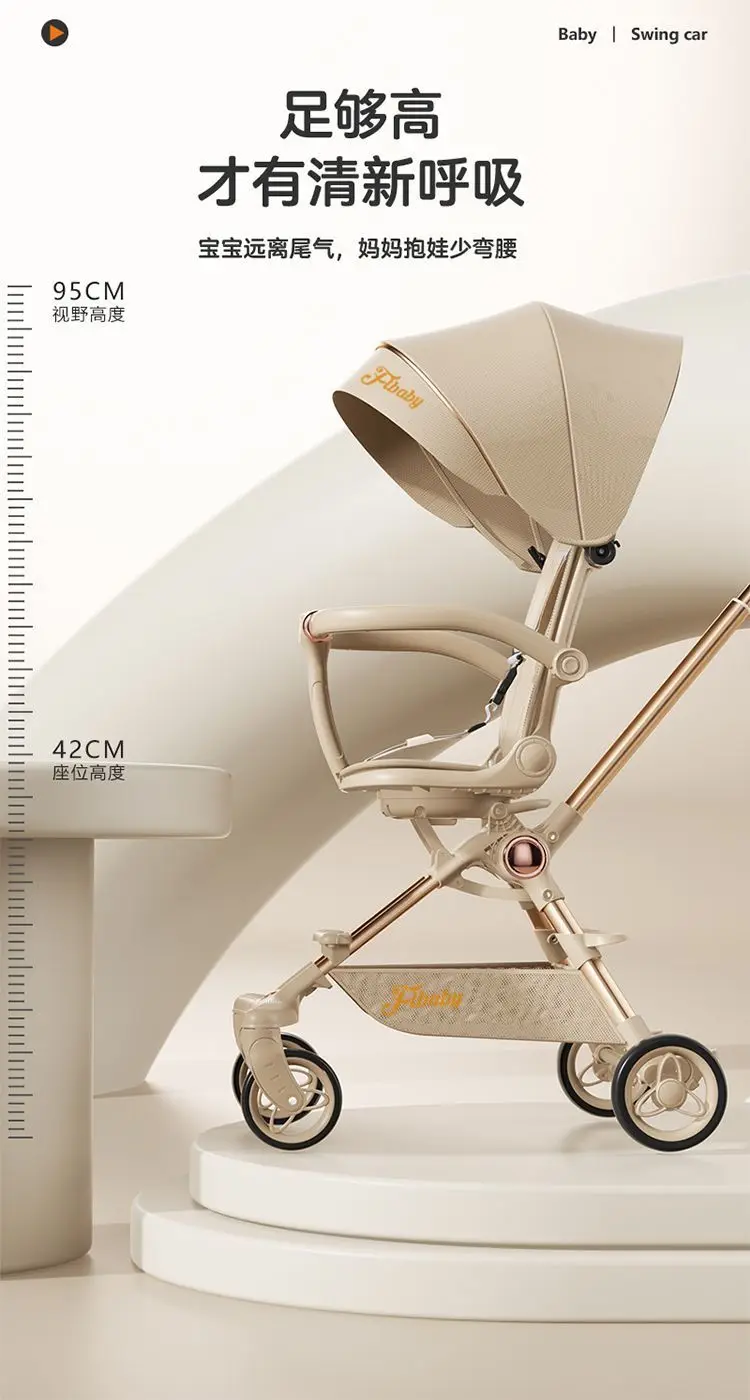 Carrito de bebé con capota extendida