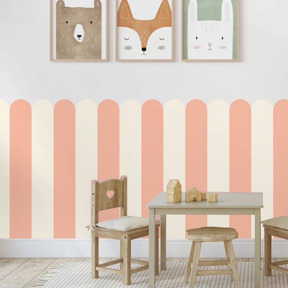 Papel pintado infantil de rayas verticales multicolor autoadhesivo - imagen 3