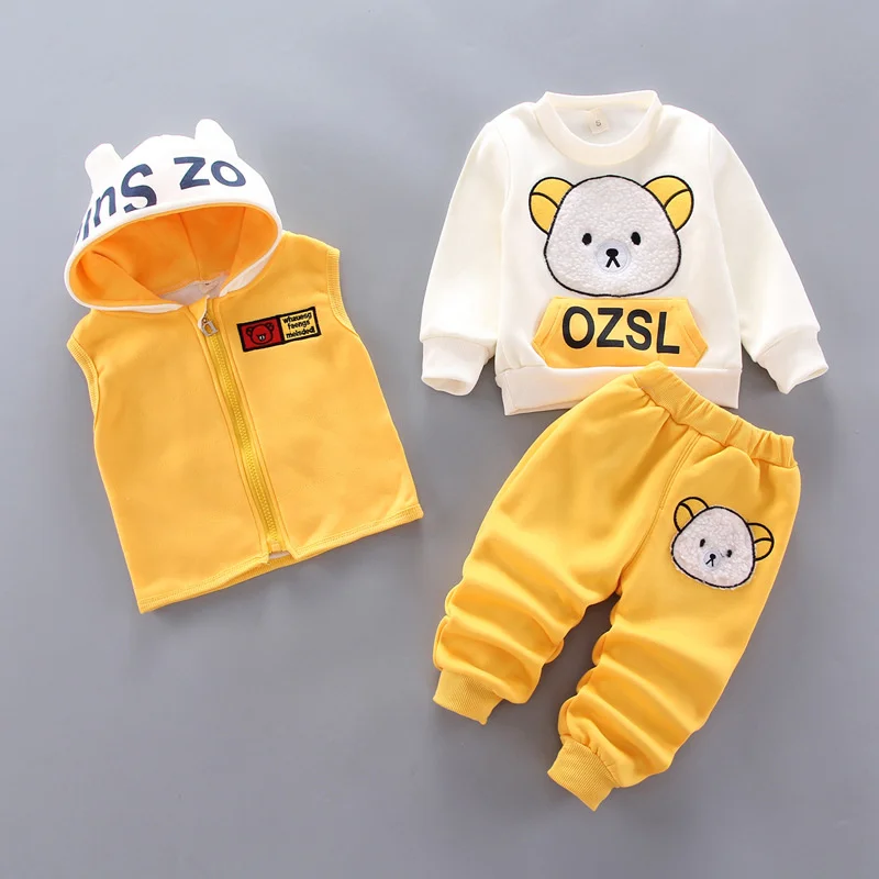 Conjunto invierno bebé: suéter con capucha y pants de algodón - imagen 3
