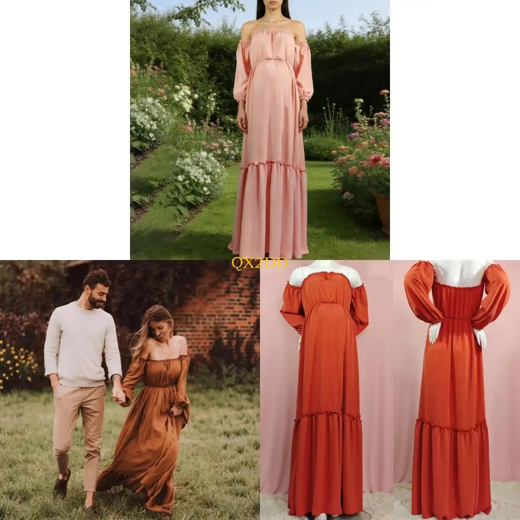 Vestido de maternidad largo fluido lavable a máquina – suave - imagen 5