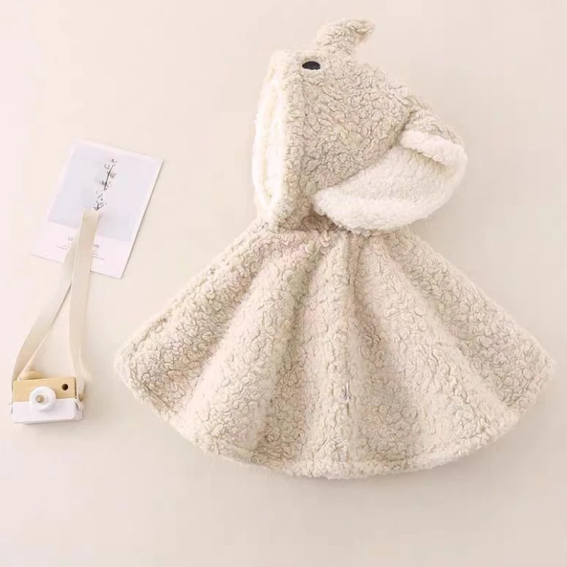 Poncho bebé con capucha de elefante 3D, abrigo polar