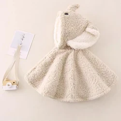 Poncho bebé con capucha de elefante 3D, abrigo polar